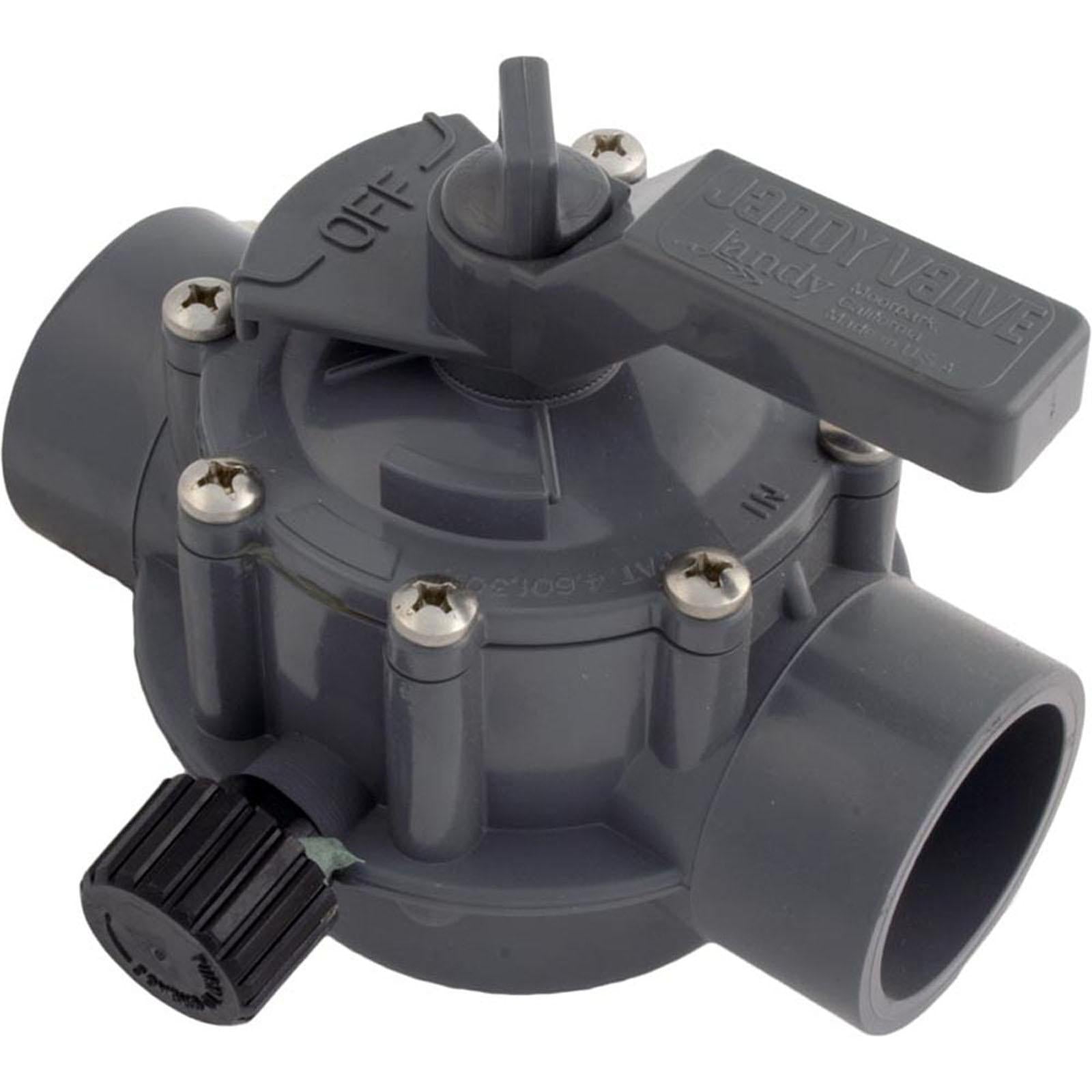Jandy Diverter Valve, Jandy/Zod, 1-1/2"s/2"spg Pos Seal, 2 Way, Gray