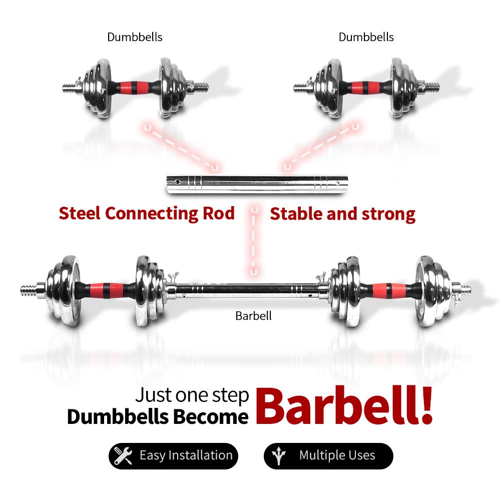 Simday Adjustable Cast Iron Dumbbell Sets with Portable PacBox 2In1 Dumbbells Barbell with C
