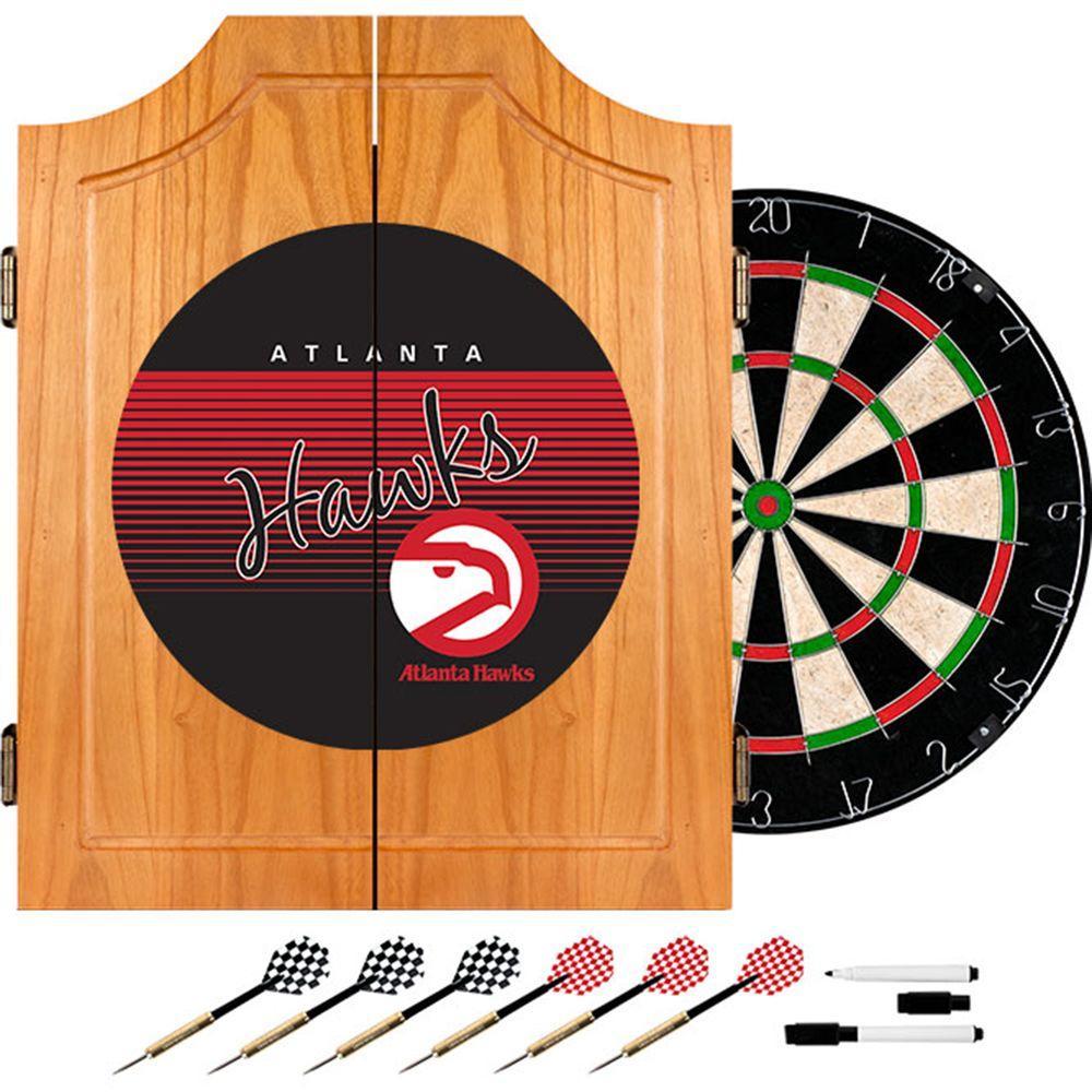 20.5 in. Atlanta Hawks Hardwood Classics NBA Wood Dart Cabinet Set