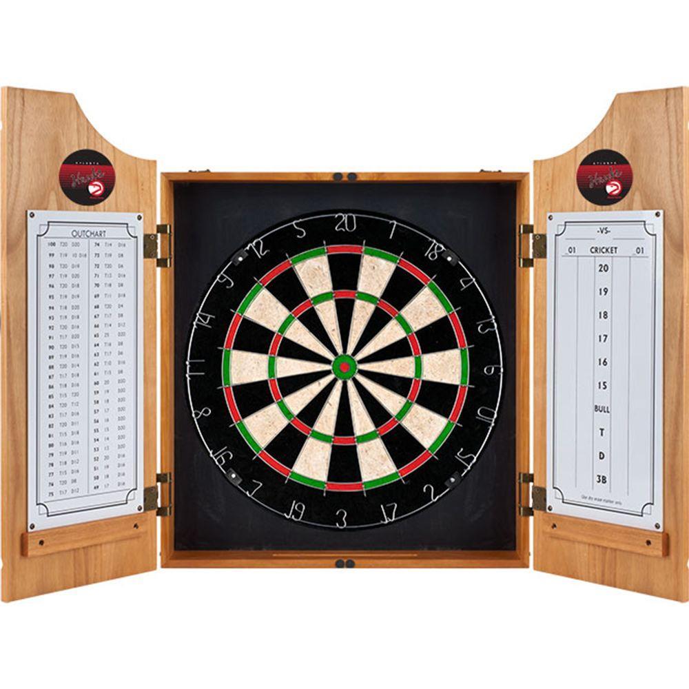 20.5 in. Atlanta Hawks Hardwood Classics NBA Wood Dart Cabinet Set