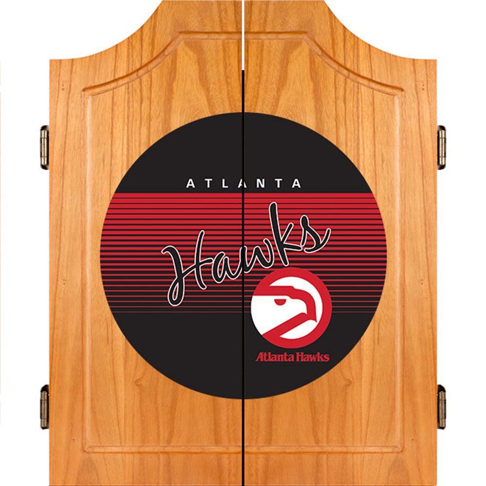 20.5 in. Atlanta Hawks Hardwood Classics NBA Wood Dart Cabinet Set