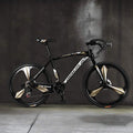 XESRT 26 inch Road Bike, 21 Speed 700c High Carbon Steel Bicycle, Full Suspension Dual Disc Brake Road Bicycle for Adults and Teens