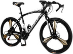 XESRT 26 inch Road Bike, 21 Speed 700c High Carbon Steel Bicycle, Full Suspension Dual Disc Brake Road Bicycle for Adults and Teens