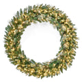 48 in. Artificial Carolina Pine Wreath with Clear Lights