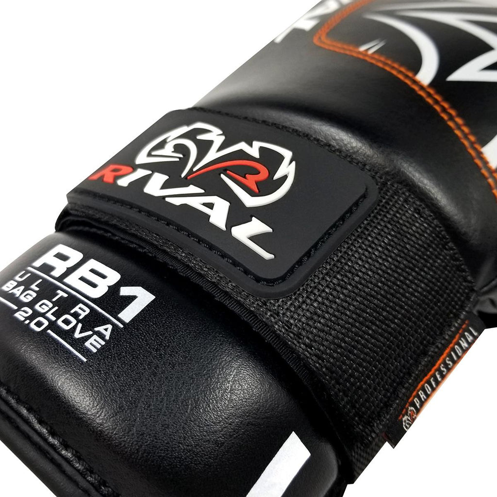 Rival Boxing RB1 2.0 Ultra Hook and Loop Bag Gloves - XL - Black
