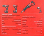 milwaukee m18 18v cordless lithium-ion 4-tool kit (drill/driver, recip saw, impact driver, light) 2696-24 with 3ah battery, charger, &amp; bag