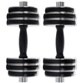 Pair of Adjustable Dumbbell Set, Non-Slip Dumbbells Set with Dumbbell Plates, 33lbs Fitness Dumbbells Set for Adults Men Women, Fitness Equipment Gym Workout Strength Training Lifting Dumbells, W16330