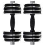 Pair of Adjustable Dumbbell Set, Non-Slip Dumbbells Set with Dumbbell Plates, 33lbs Fitness Dumbbells Set for Adults Men Women, Fitness Equipment Gym Workout Strength Training Lifting Dumbells, W16330