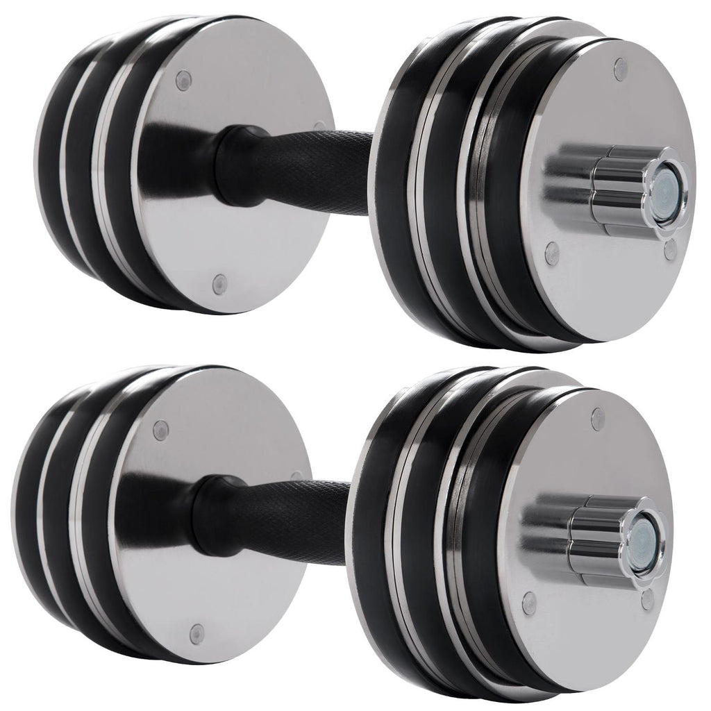 Pair of Adjustable Dumbbell Set, Non-Slip Dumbbells Set with Dumbbell Plates, 33lbs Fitness Dumbbells Set for Adults Men Women, Fitness Equipment Gym Workout Strength Training Lifting Dumbells, W16330