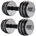 Exercise &amp; Fitness Dumbbells Set of 2, 33LBS Adjustable Weights Dumbbell Set, Non-Slip Dumbbells with Dumbbell Plates, Home Gym Weight Training Dumbbell Fitness Equipment for Men Women, Black, W16337