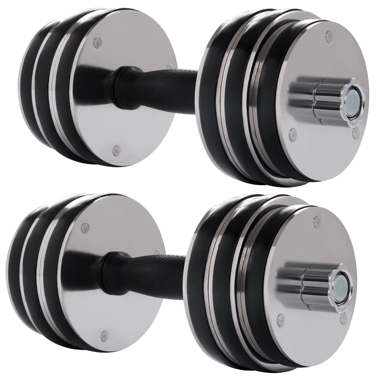 Dumbbells Set of 2, Non-Slip Adjustable Dumbbells Set with 6 Dumbbell Plates, Fitness Dumbbells Set for Adults Men Women, Home Fitness Equipment Gym Workout Strength Training, Black, W16338