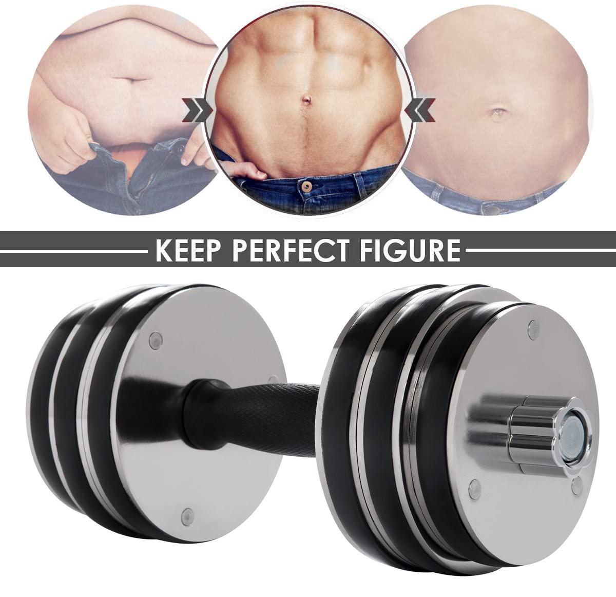 Dumbbells Set of 2, Non-Slip Adjustable Dumbbells Set with 6 Dumbbell Plates, Fitness Dumbbells Set for Adults Men Women, Home Fitness Equipment Gym Workout Strength Training, Black, W16333