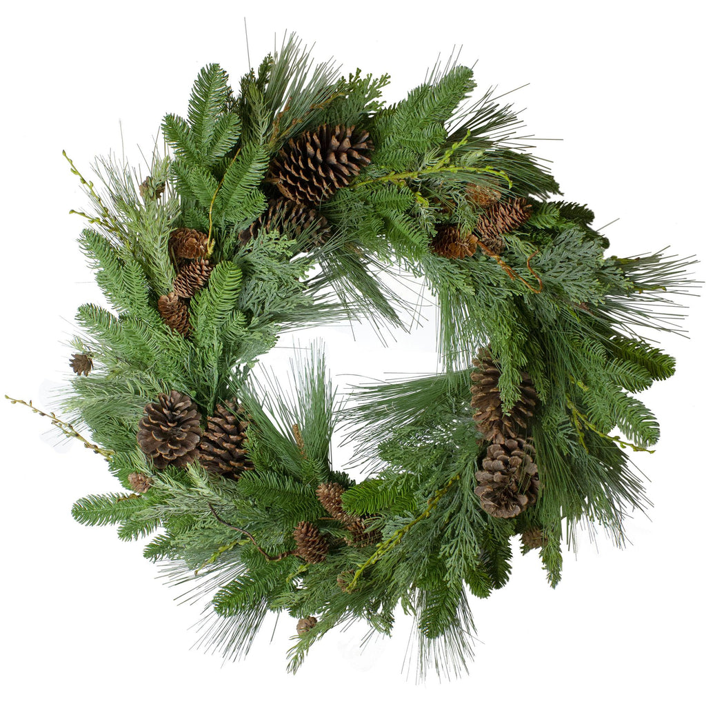 Pine Cone and Cedar Artificial Christmas Wreath - 32-Inch, Unlit