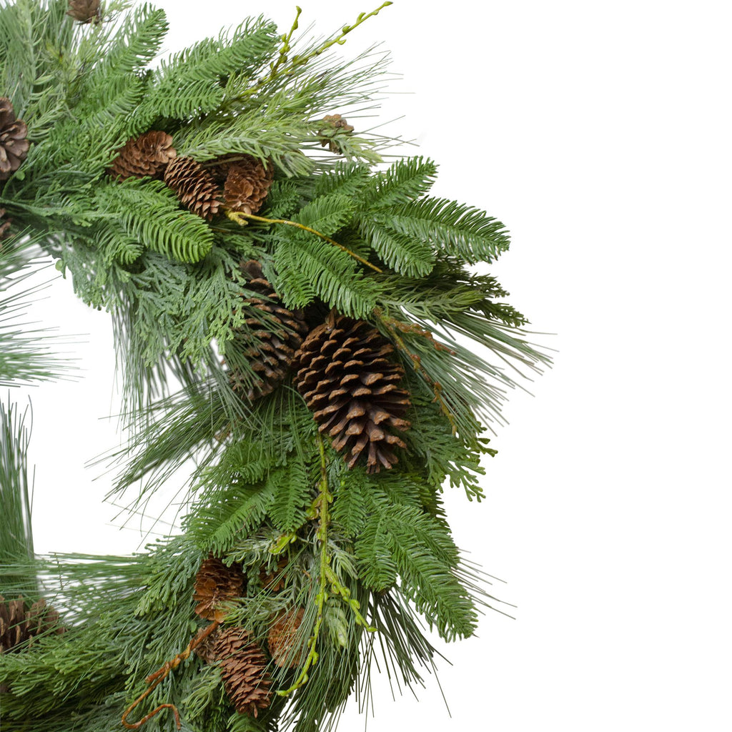 Pine Cone and Cedar Artificial Christmas Wreath - 32-Inch, Unlit