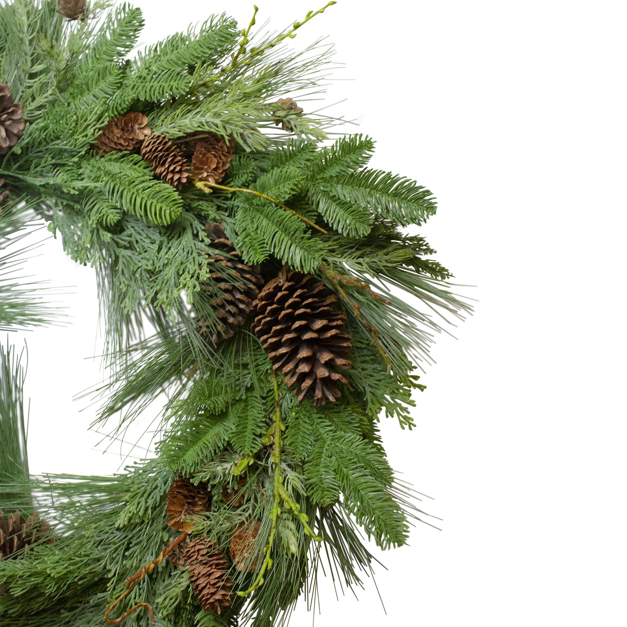 Pine Cone and Cedar Artificial Christmas Wreath - 32-Inch, Unlit