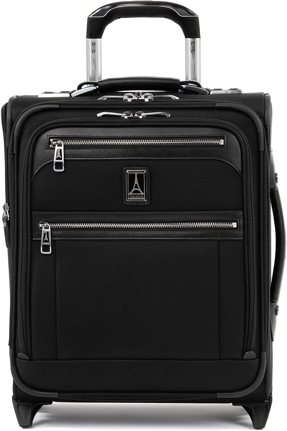 Platinum Elite Softside Expandable Upright Luggage, Shadow Black, Carry-On 16-Inch