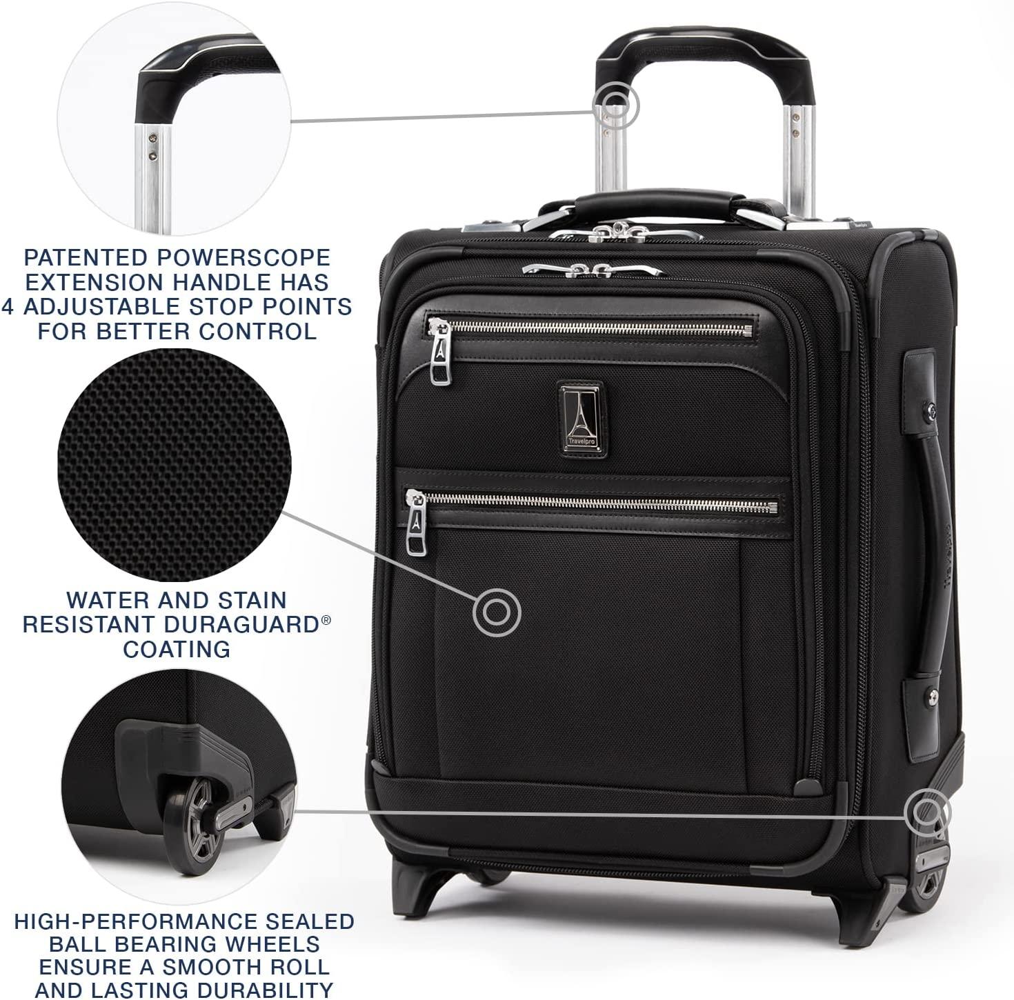 Platinum Elite Softside Expandable Upright Luggage, Shadow Black, Carry-On 16-Inch