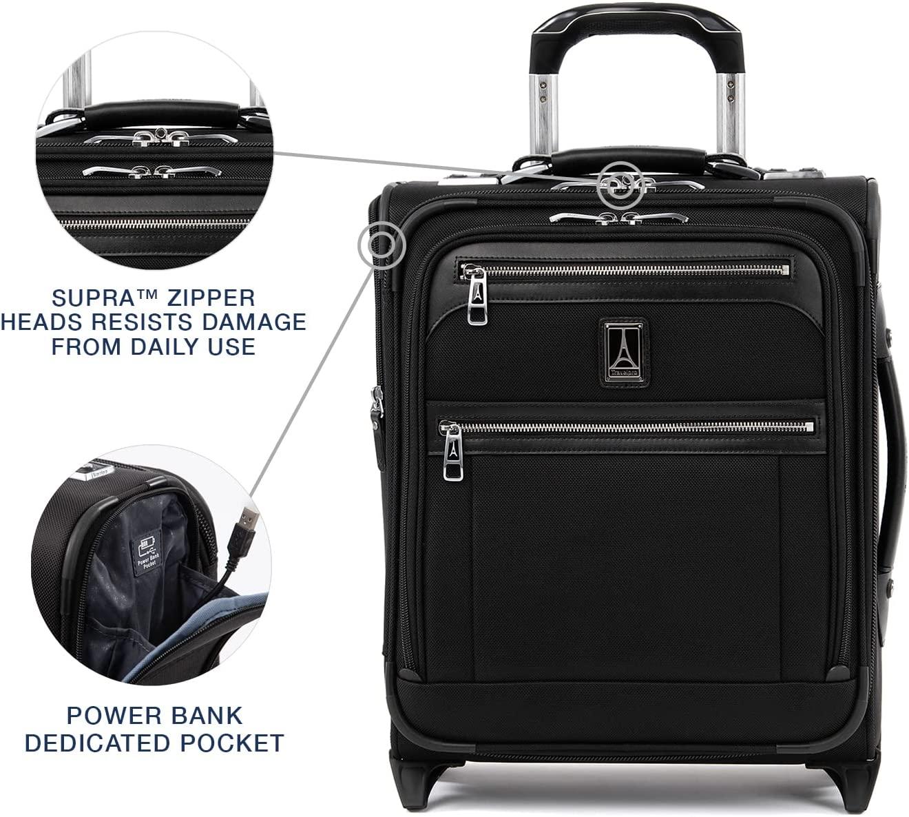 Platinum Elite Softside Expandable Upright Luggage, Shadow Black, Carry-On 16-Inch