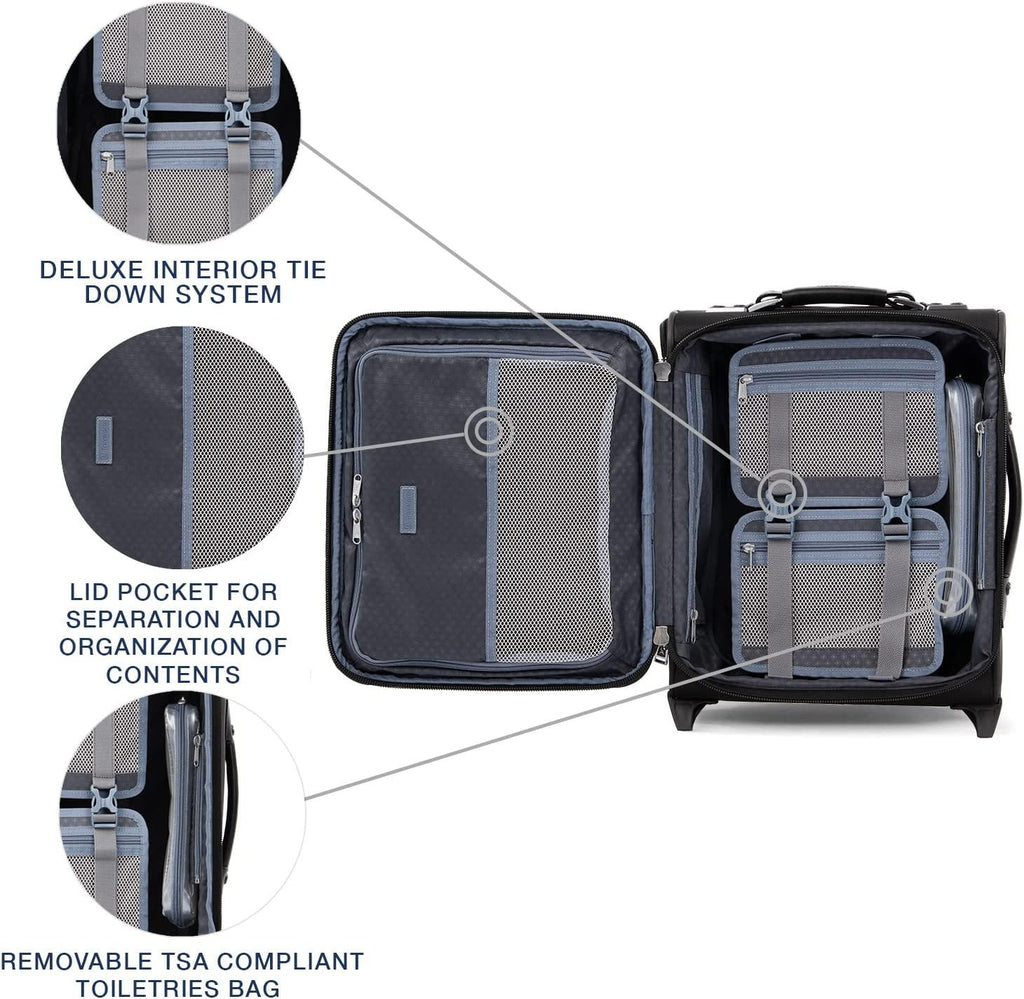 Platinum Elite Softside Expandable Upright Luggage, Shadow Black, Carry-On 16-Inch