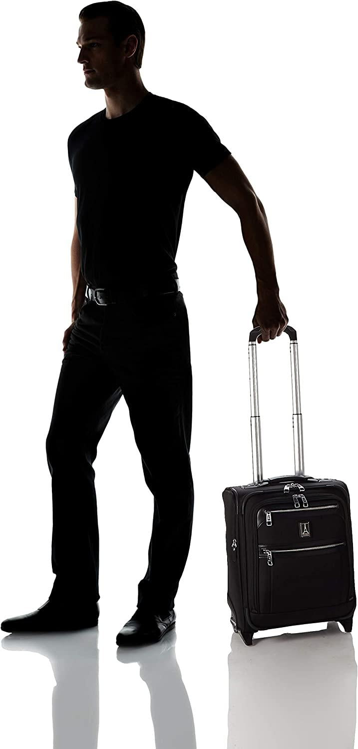 Platinum Elite Softside Expandable Upright Luggage, Shadow Black, Carry-On 16-Inch