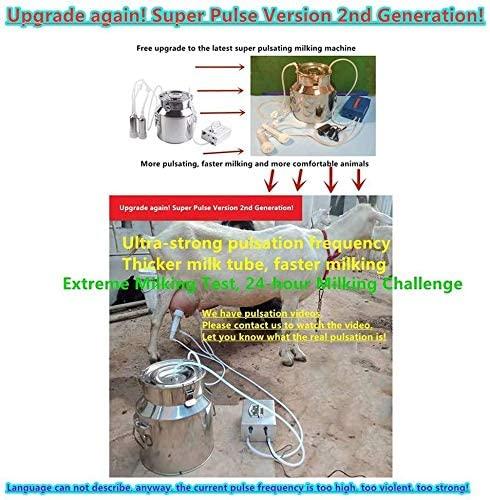 milking machines pulsation automatic - household goat milking supplies vacuum pump milk squeeze soft for nipples silicone hose and 304 stainless steel portable bucket 14l pulse equipment,forcattle
