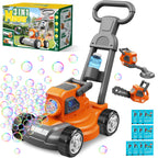 Bubble Lawn Mower for Kids,3-in-1 Bubble Machine Blower Toy Ages 3-8 Oran| Automatic Bubble Blower,10 Solution Packs,Pretend Gardening Play,Push Toy for Toddlers,Summer Outdoor Gift for Boys and Girls
