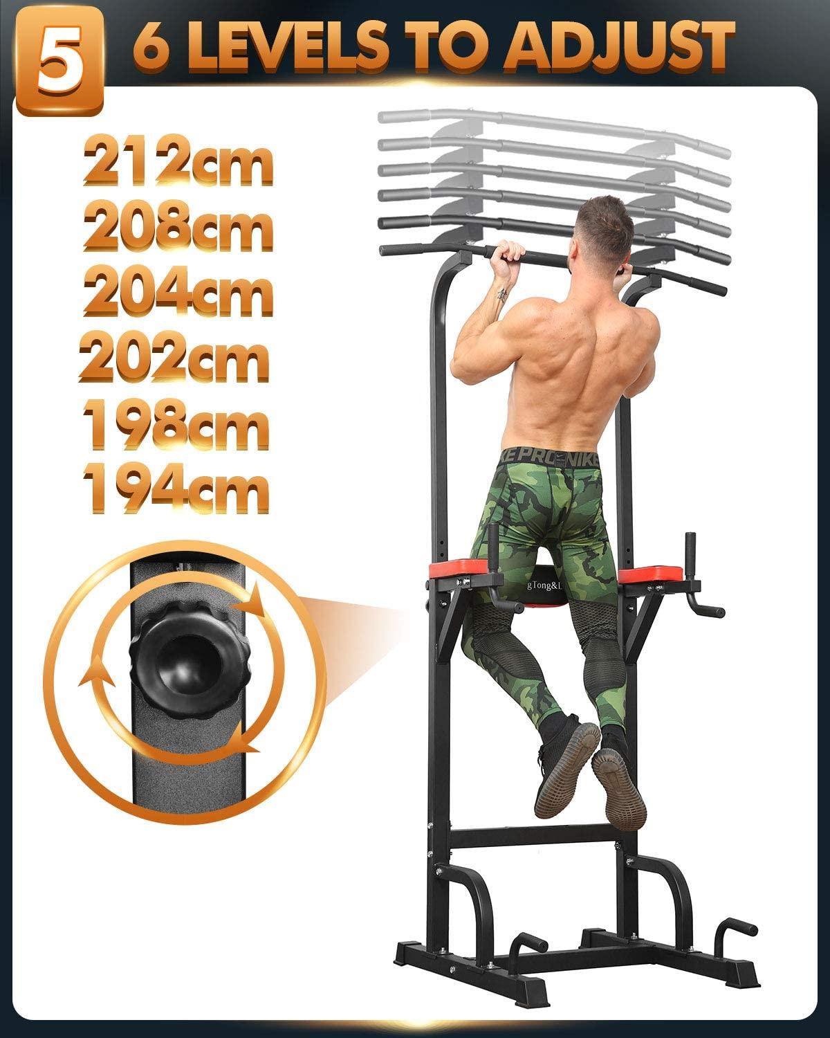 BangTong&amp;Li Power Tower Workout Pull Up &amp; Dip Station Adjustable Multi-Function Home Gym Fitness Equipment
