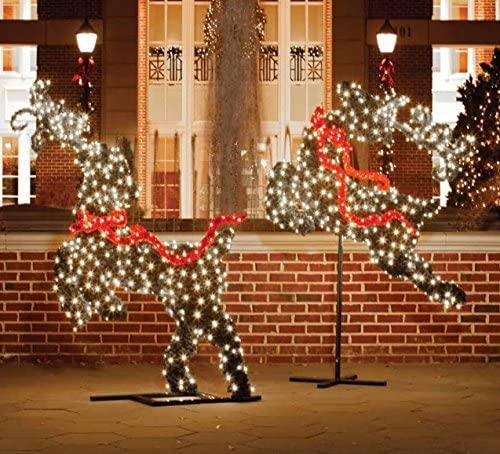 6' Giant Commercial Grade LED Lighted Flying Reindeer Topiary Outdoor Christmas Decoration