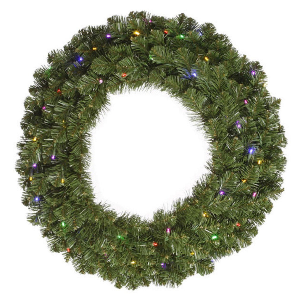 72 in. Pre-Lit Multi Colored LED Commercial Grade Grand Teton Wreath by Vickerman