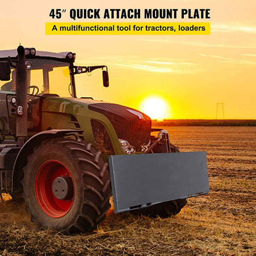 bestauto 1/4" universal quick tach mount plate, with quick connect conversion adapter latch box, painted steel skid steer attachment compatible with kubota bobcat tractor for buckets/plows/forks