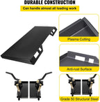 bestauto 1/4" universal quick tach mount plate, with quick connect conversion adapter latch box, painted steel skid steer attachment compatible with kubota bobcat tractor for buckets/plows/forks