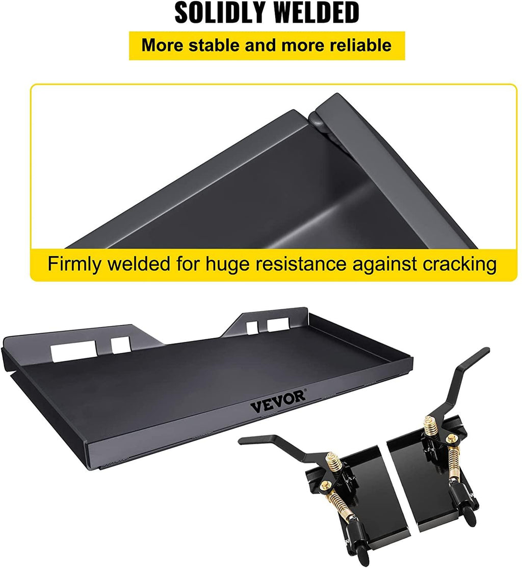 bestauto 1/4" universal quick tach mount plate, with quick connect conversion adapter latch box, painted steel skid steer attachment compatible with kubota bobcat tractor for buckets/plows/forks