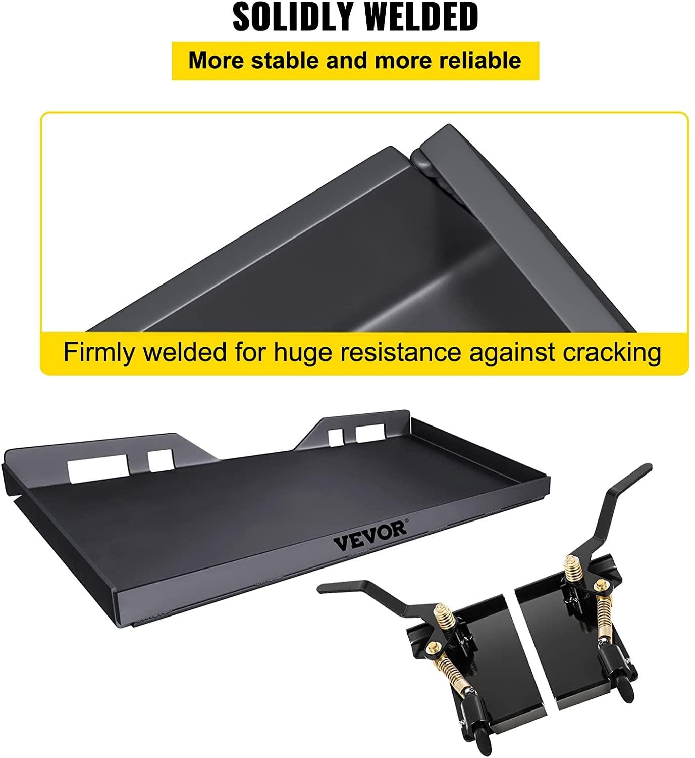 bestauto 1/4" universal quick tach mount plate, with quick connect conversion adapter latch box, painted steel skid steer attachment compatible with kubota bobcat tractor for buckets/plows/forks