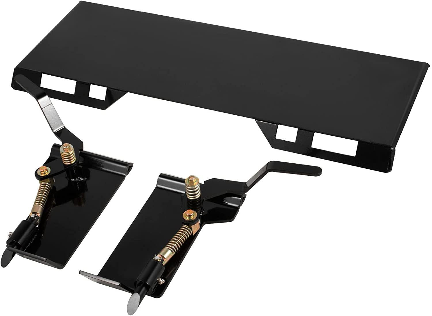 bestauto 1/4" universal quick tach mount plate, with quick connect conversion adapter latch box, painted steel skid steer attachment compatible with kubota bobcat tractor for buckets/plows/forks