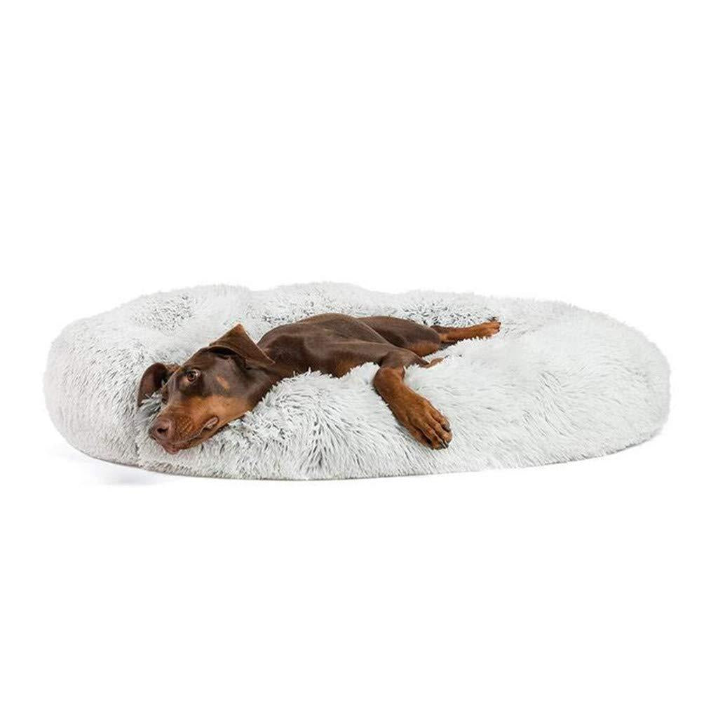 Fluffy Dog Bed, Relieves Joint Pain in Pet, Soft Luxury Plush Mattress for Round Dogs and Cats, Warm Non-Slip (Multiple Sizes)