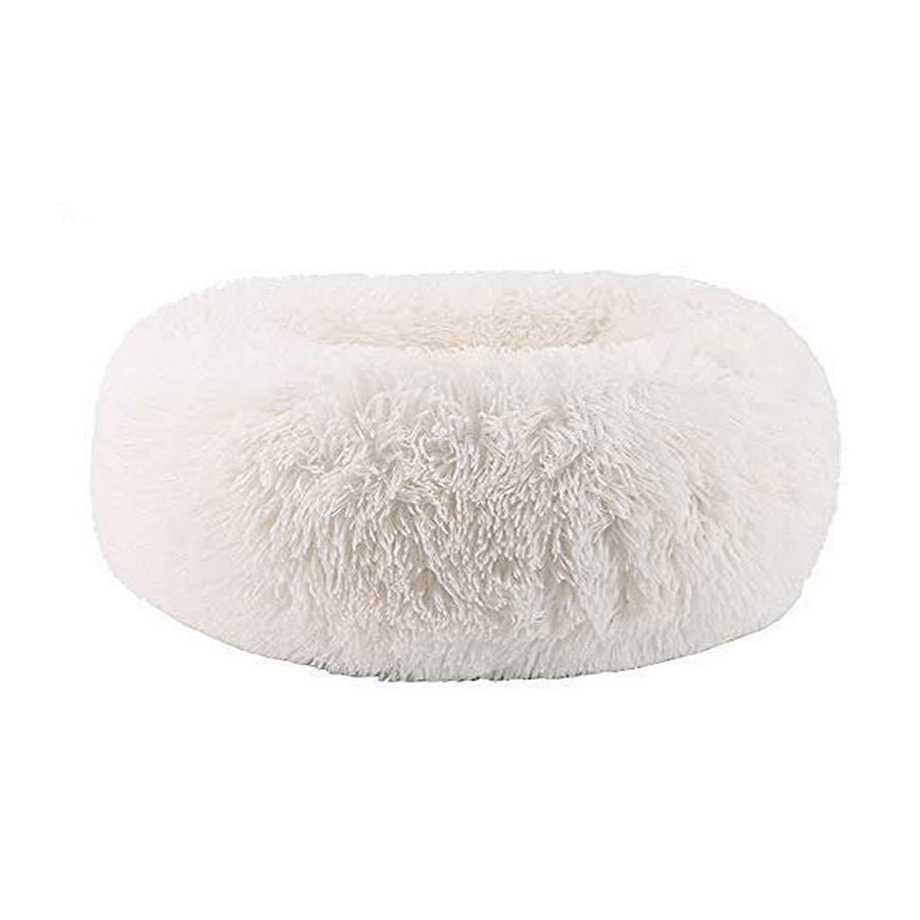 Fluffy Dog Bed, Relieves Joint Pain in Pet, Soft Luxury Plush Mattress for Round Dogs and Cats, Warm Non-Slip (Multiple Sizes)