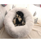 Fluffy Dog Bed, Relieves Joint Pain in Pet, Soft Luxury Plush Mattress for Round Dogs and Cats, Warm Non-Slip (Multiple Sizes)