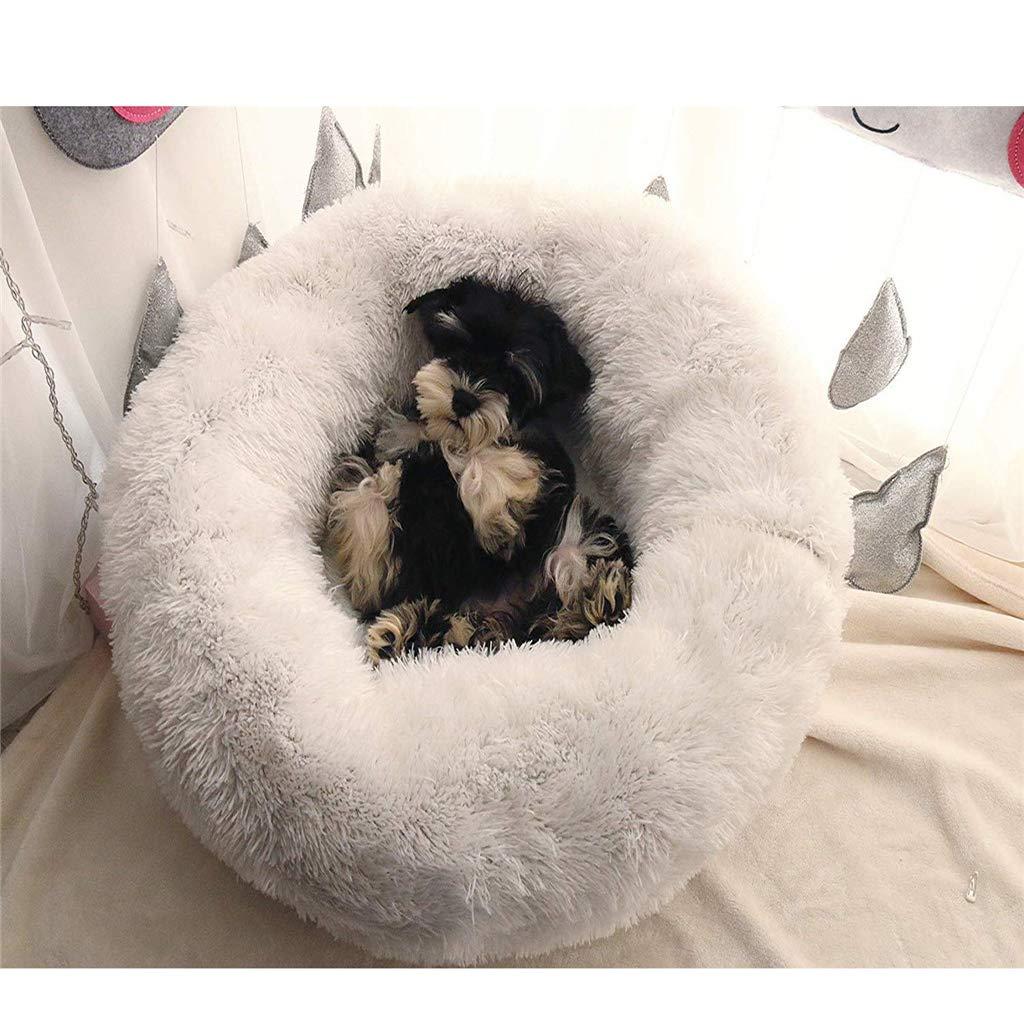 Fluffy Dog Bed, Relieves Joint Pain in Pet, Soft Luxury Plush Mattress for Round Dogs and Cats, Warm Non-Slip (Multiple Sizes)