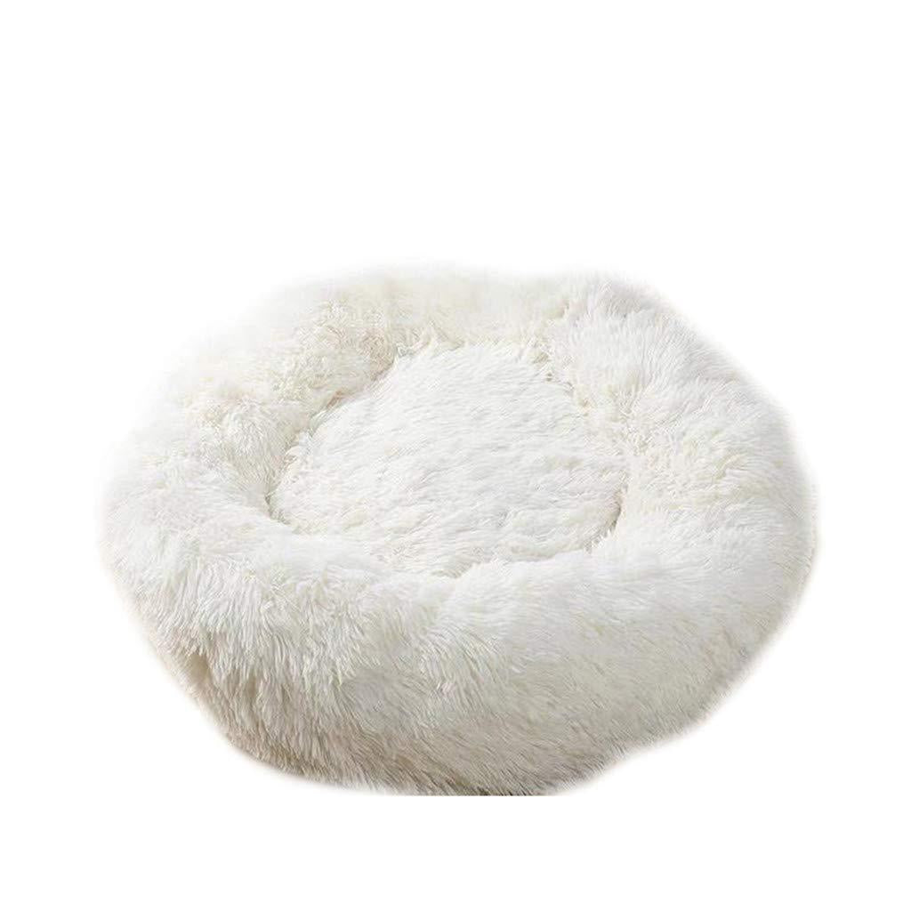 Fluffy Dog Bed, Relieves Joint Pain in Pet, Soft Luxury Plush Mattress for Round Dogs and Cats, Warm Non-Slip (Multiple Sizes)
