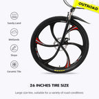 PanAme Folding Mountain Bikes, 21 Speed Shining SYS Double Disc Brake, Full Suspension 6-Spoke 26 Inches Anti-Slip Bicycle for Man/Woman/Teenager