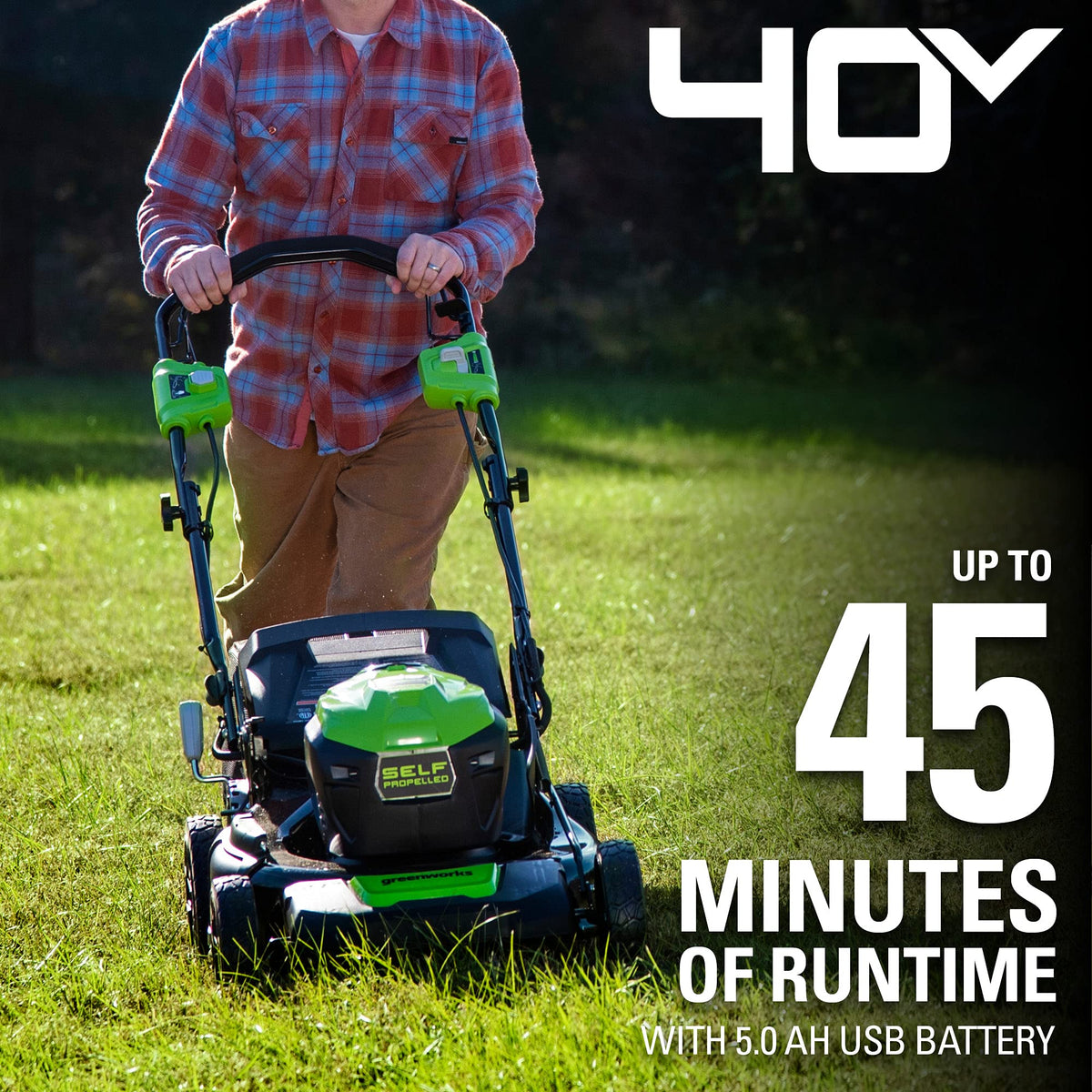 40V 21" Brushless Cordless (Self-Propelled) Lawn Mower (75+ Compatible Tools), 5.0Ah Battery and Charger Included