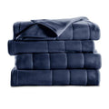 Sunbeam Heated Blanket Quilted Fleece, Newport Blue, Twin (Used)
