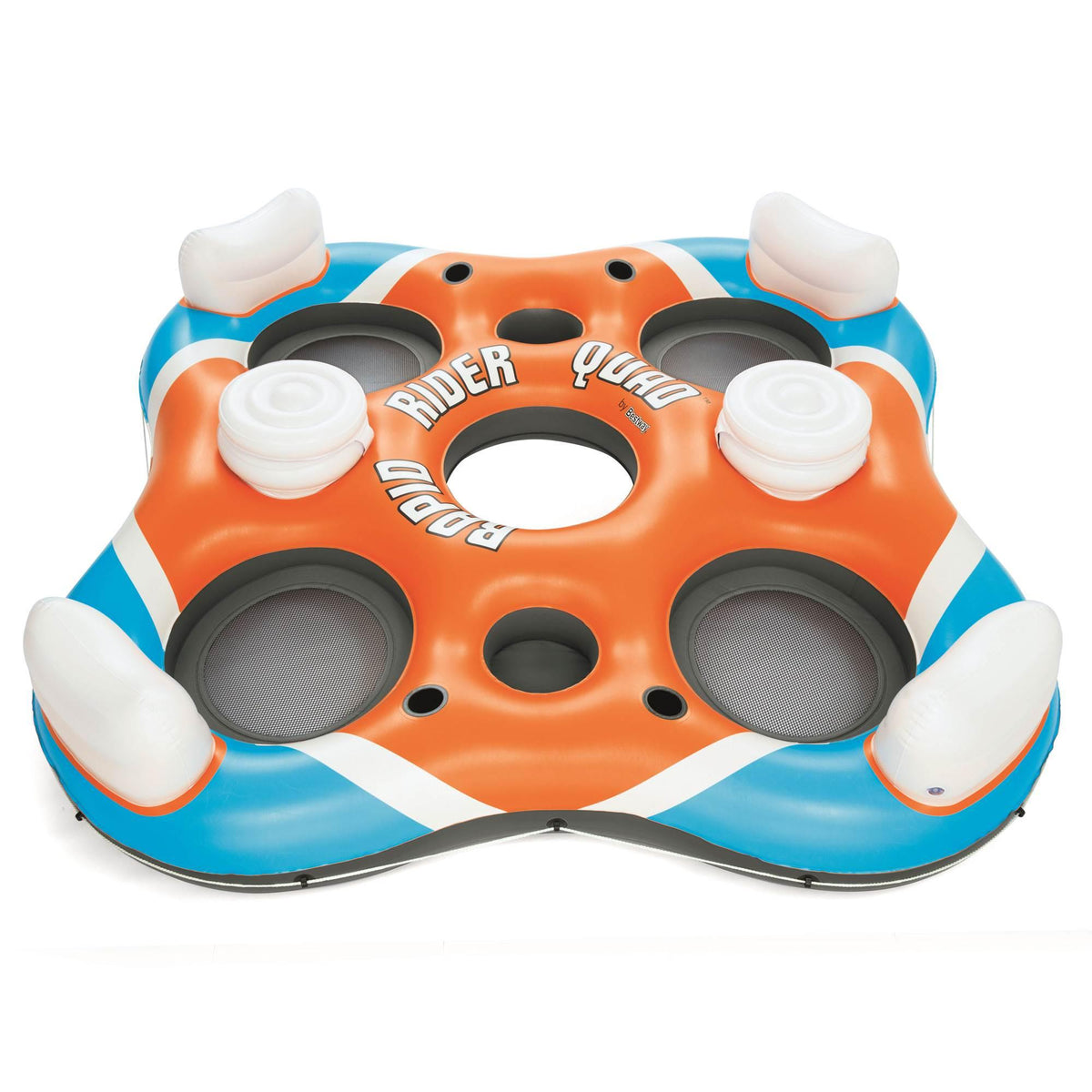 Rapid Rider 4 Person Floating Island River Lake Raft &amp; Electric Air Pump