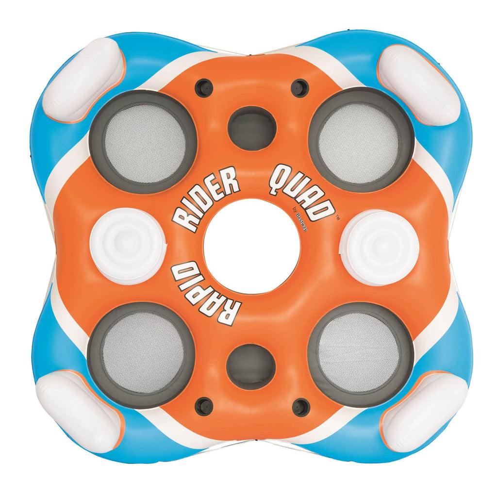 Rapid Rider 4 Person Floating Island River Lake Raft &amp; Electric Air Pump