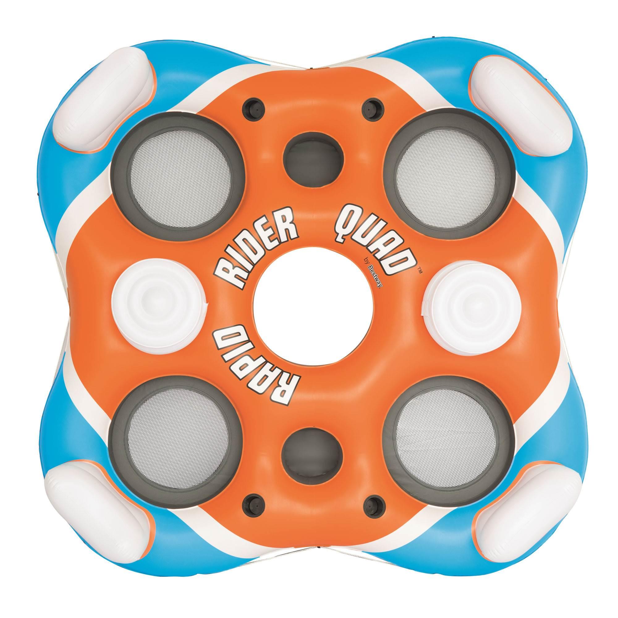 Rapid Rider 4 Person Floating Island River Lake Raft &amp; Electric Air Pump