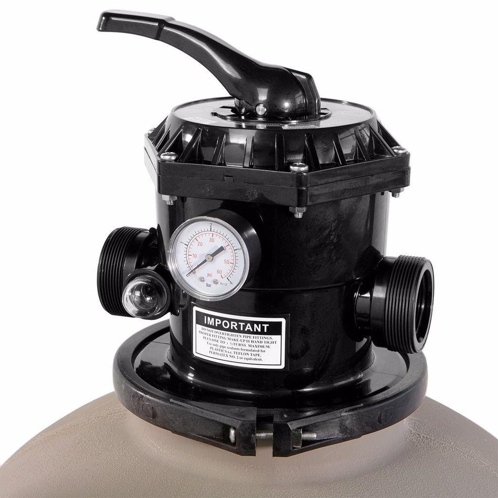 xtremepowerus 24" swimming pool sand filter inground above ground system with 7-way valve pond up to 29,400 gallons
