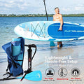 SereneLife Inflatable Stand Up Paddle Board (6 Inches Thick) with Premium SUP Accessories &amp; Carry Bag | Wide Stance, Bottom Fin