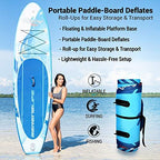 SereneLife Inflatable Stand Up Paddle Board (6 Inches Thick) with Premium SUP Accessories &amp; Carry Bag | Wide Stance, Bottom Fin