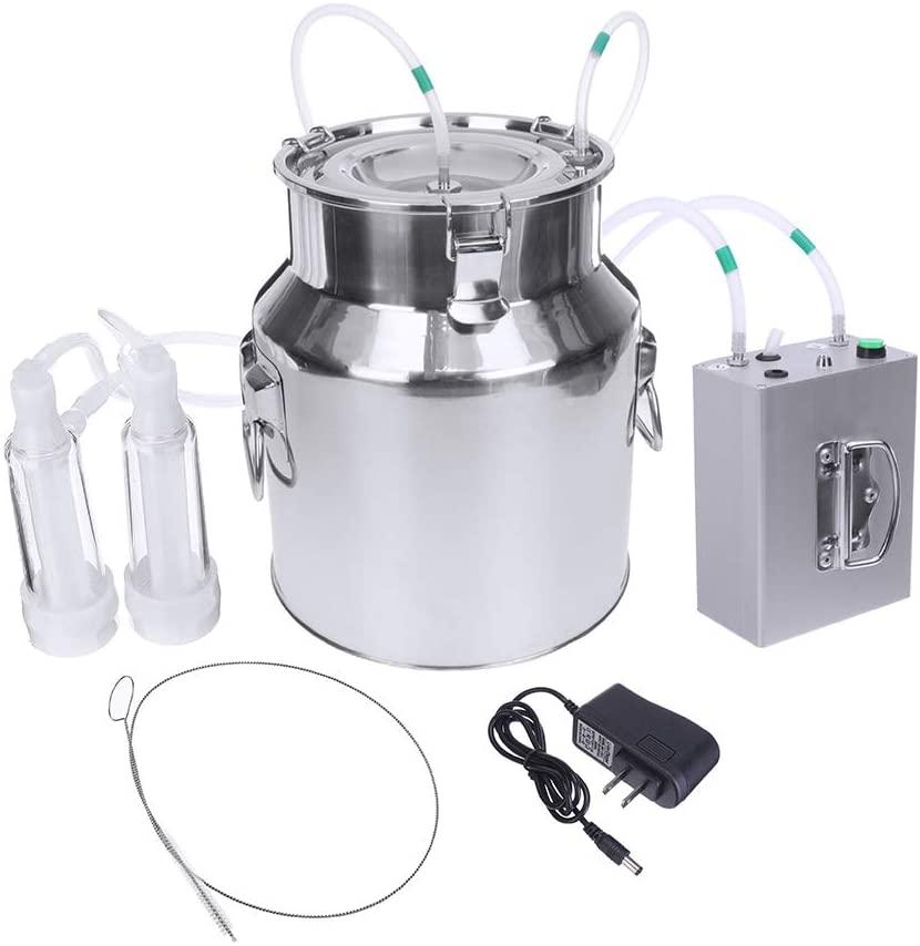n  a 14l milking machine electric vacuum pulsation suction pump milker machine automatic portable livestock for farm household goat milker