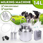 n  a 14l milking machine electric vacuum pulsation suction pump milker machine automatic portable livestock for farm household goat milker